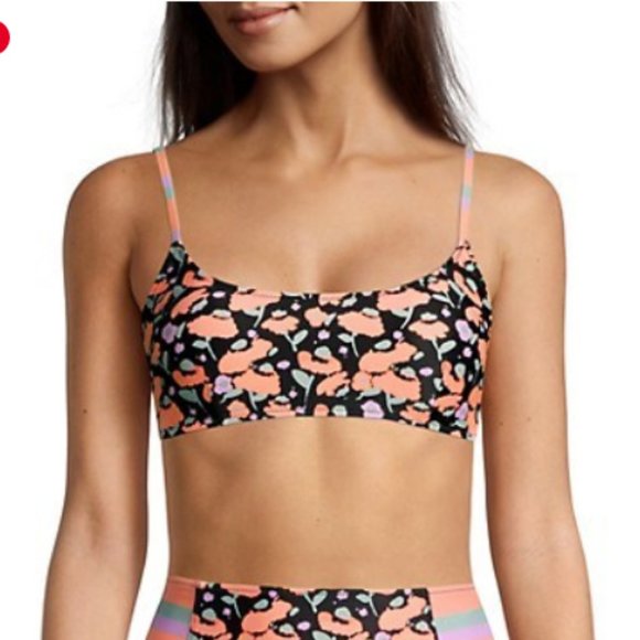 Tanya Taylor Other - Tanya Taylor Kaia Bikini Top Large Poppy Black Peach